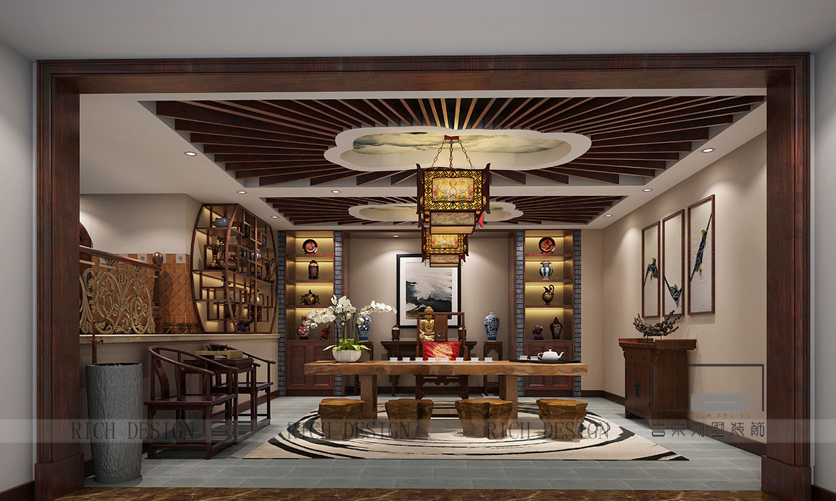 蘭江山第茶室裝修 蘭江山第別墅茶室裝修設(shè)計欣賞圖