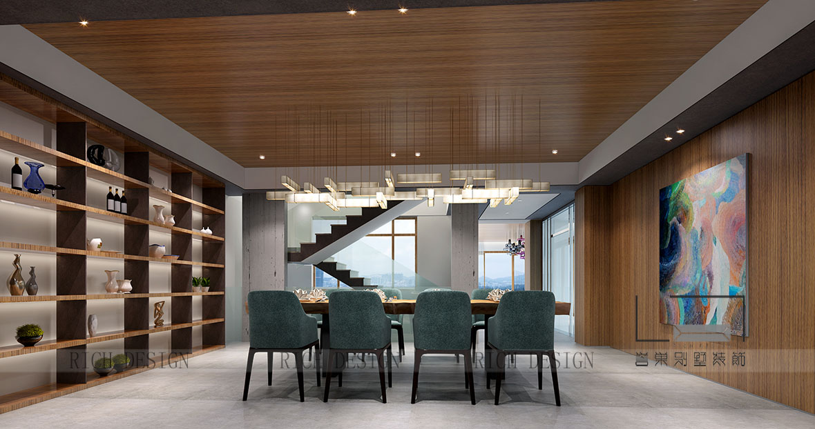 元嶼海別墅現(xiàn)代餐廳裝修設(shè)計(jì) 元嶼海別墅現(xiàn)代餐廳裝修設(shè)計(jì)效果圖