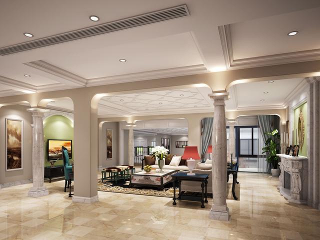 別墅歐式大廳裝修 別墅歐式大廳裝修欣賞圖
