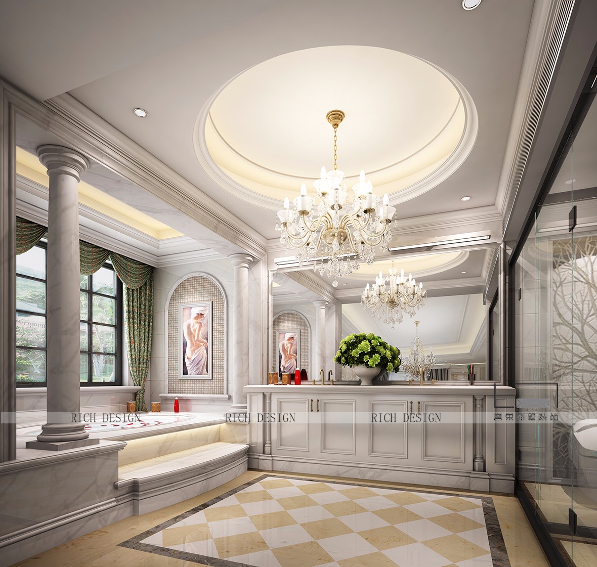 曦城二期別墅裝修衛(wèi)浴 曦城二期別墅裝修衛(wèi)浴效果圖