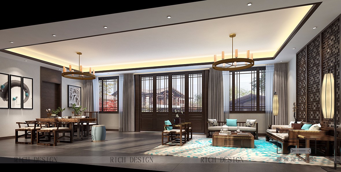 英德四合院中式客廳裝飾效果圖 英德四合院中式客廳裝飾效果圖