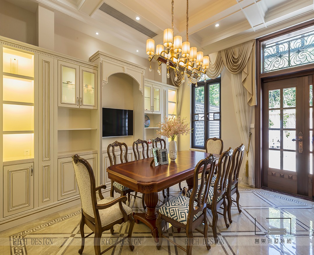 歐式九號公館別墅餐廳裝修實景圖 歐式九號公館別墅餐廳裝修實景圖