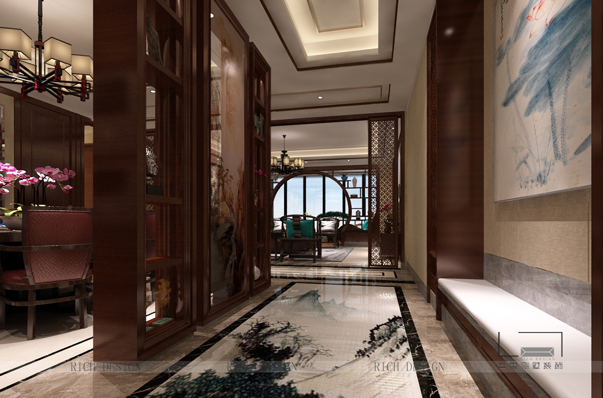 中式過道裝飾設(shè)計效果圖