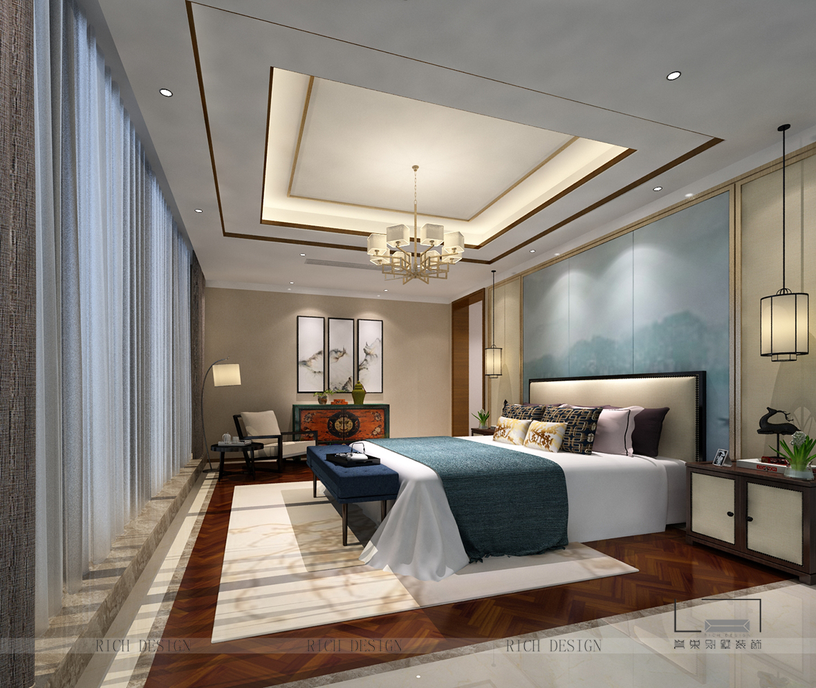 中式男兒房裝飾設(shè)計效果圖