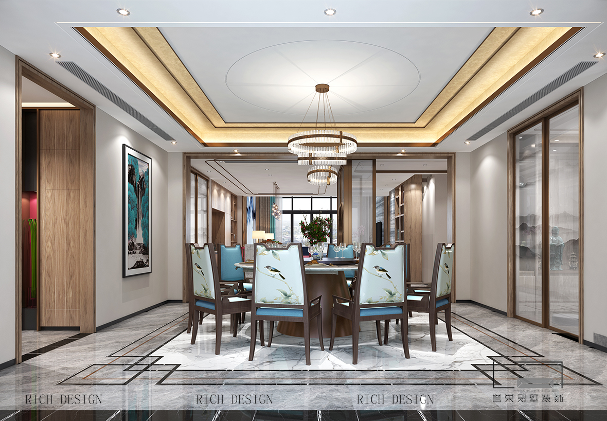 拾樂府中式別墅餐廳裝修效果圖