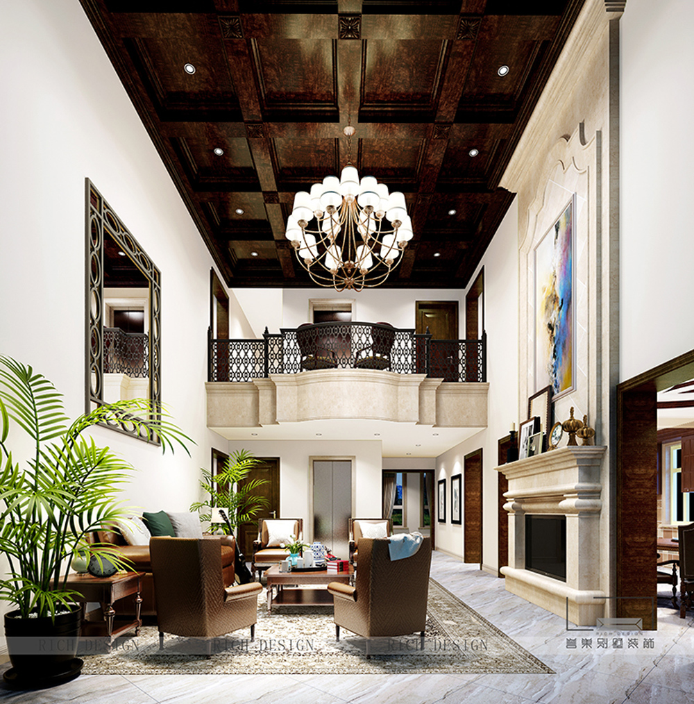 美式別墅客廳裝修效果圖 美式別墅客廳裝修效果圖